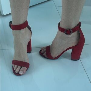 Maje Scarlet Block Heel Sandals
